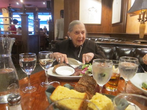 my grandmother at dinner